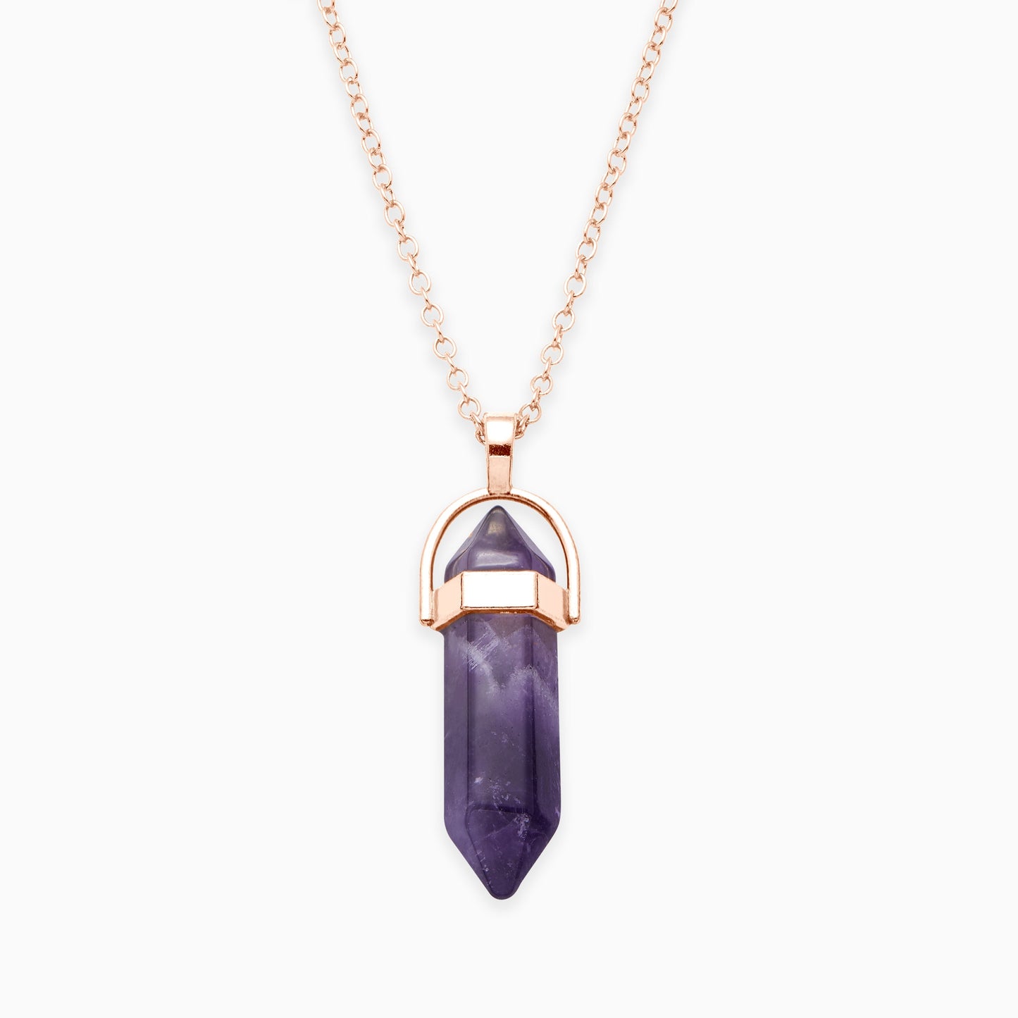 Gemstone Point Necklace in rose gold tone