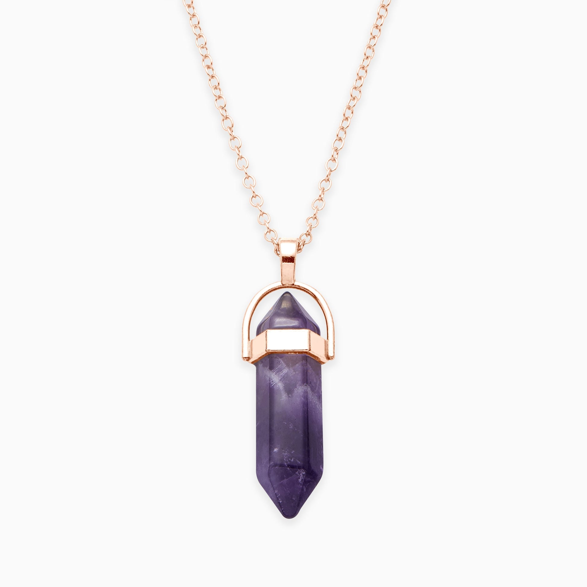 Gemstone Point Necklace in rose gold tone