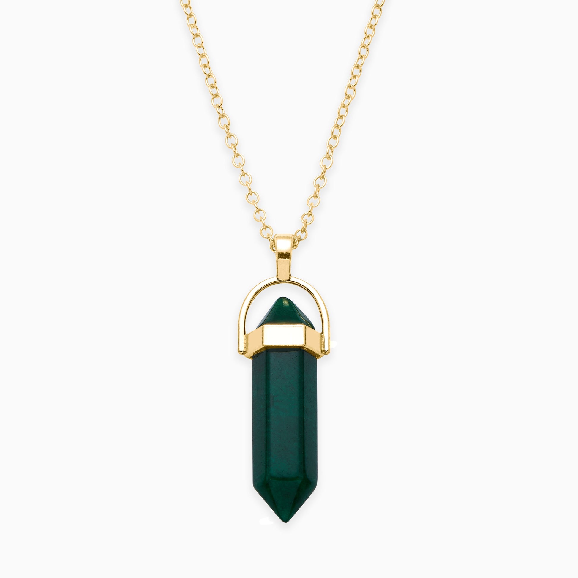 Gemstone Point Necklace in gold tone
