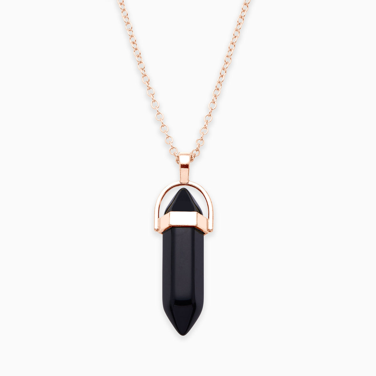 Gemstone Point Necklace in rose gold tone