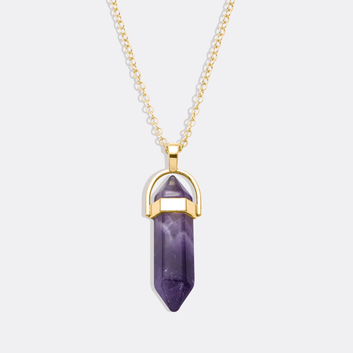 Gemstone Point Necklace in gold tone