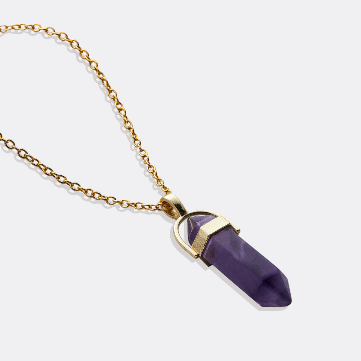 Gemstone Point Necklace in gold tone
