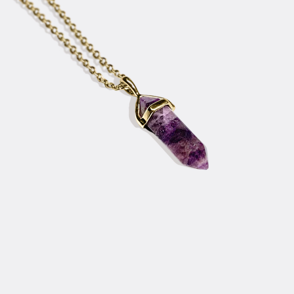 Gemstone Point Necklace in gold tone