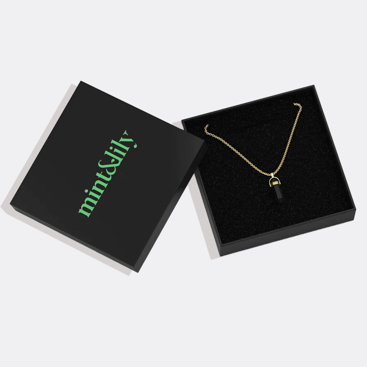 Gemstone Point Necklace in gold tone