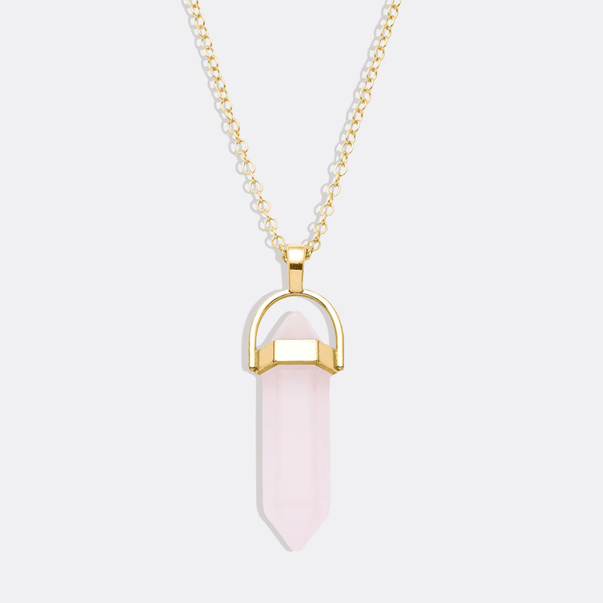 Gemstone Point Necklace in gold tone