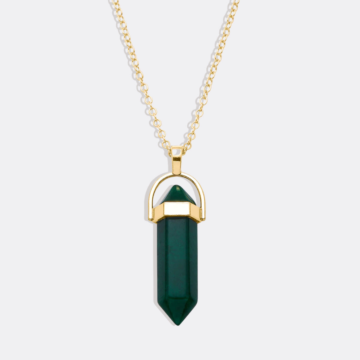Gemstone Point Necklace in gold tone