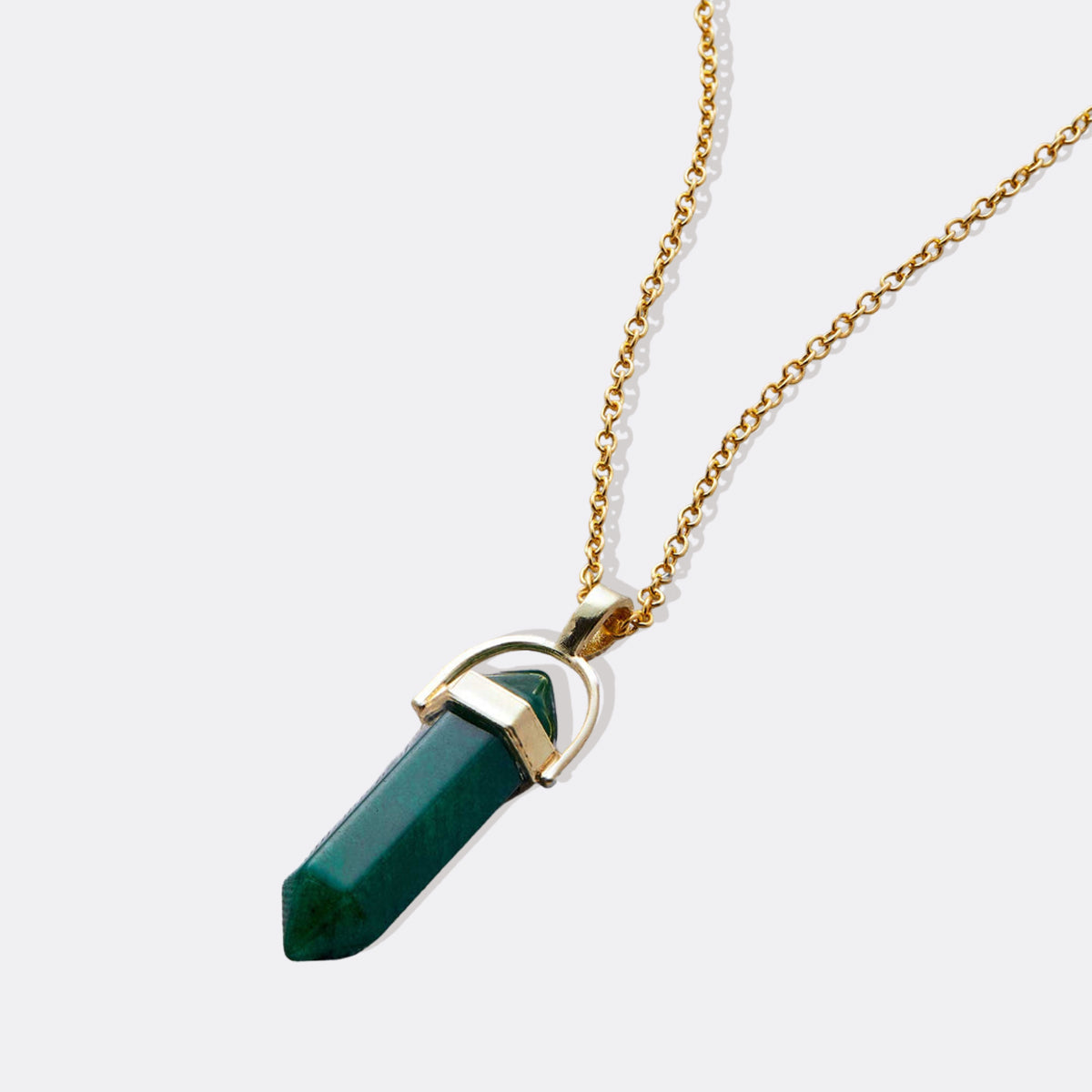 Gemstone Point Necklace in gold tone
