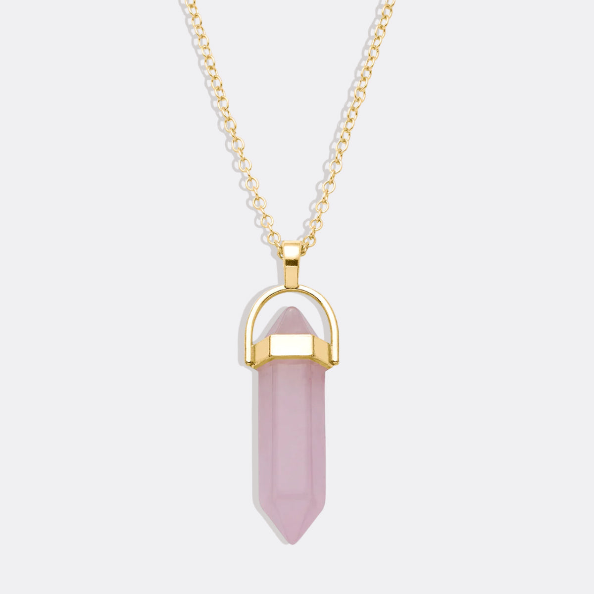 Gemstone Point Necklace in gold tone