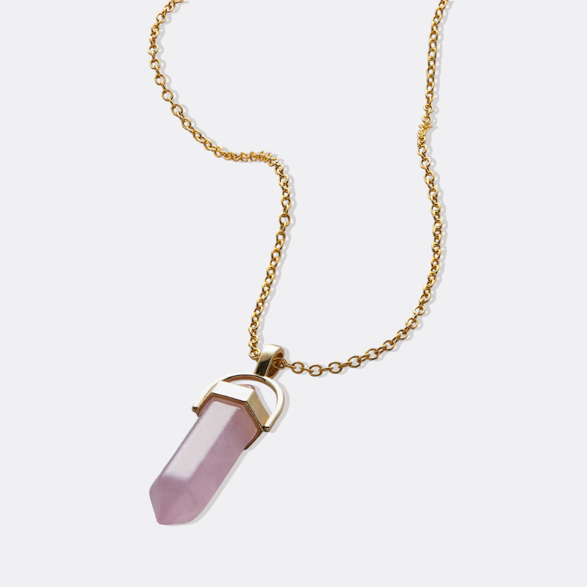 Gemstone Point Necklace in gold tone