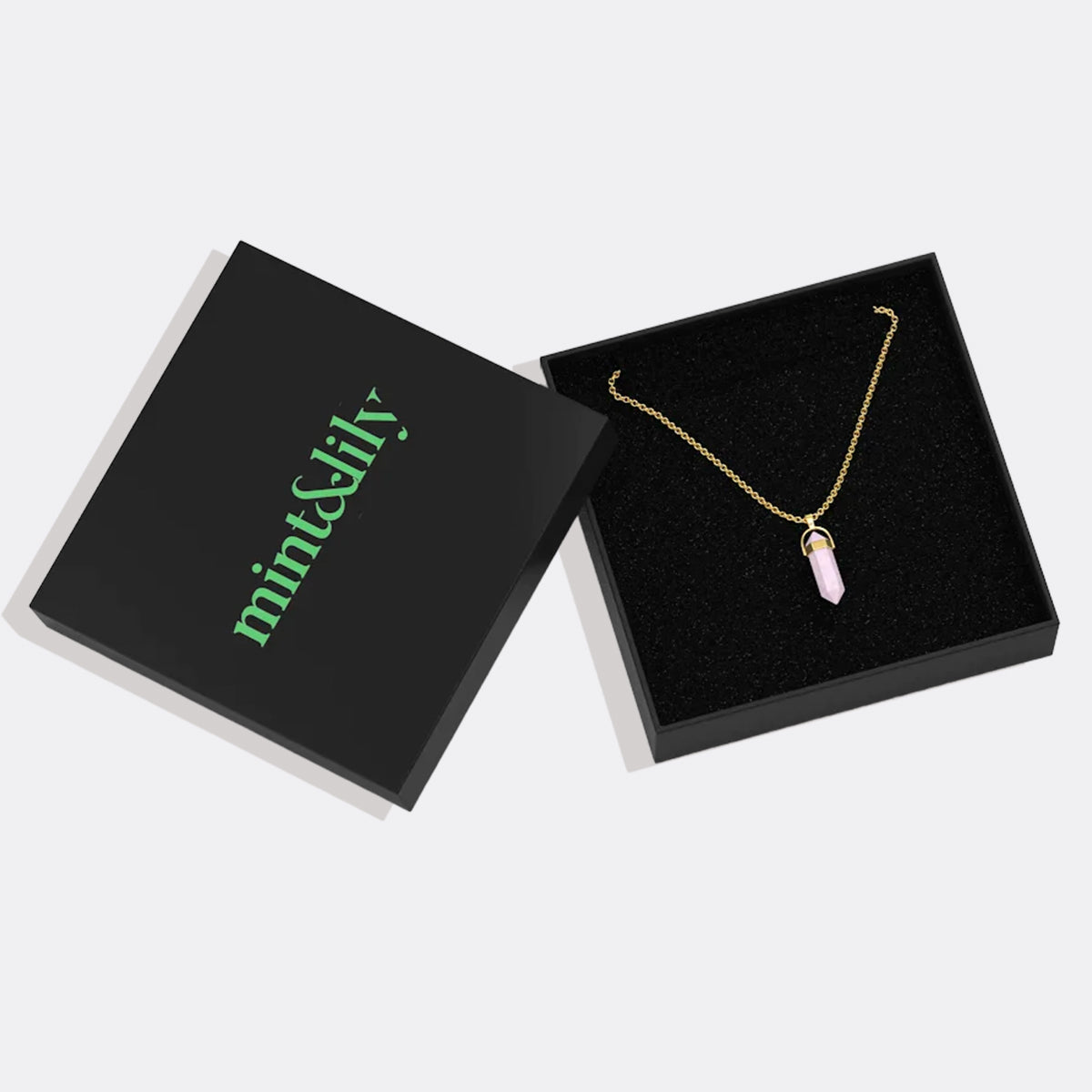 Gemstone Point Necklace in gold tone