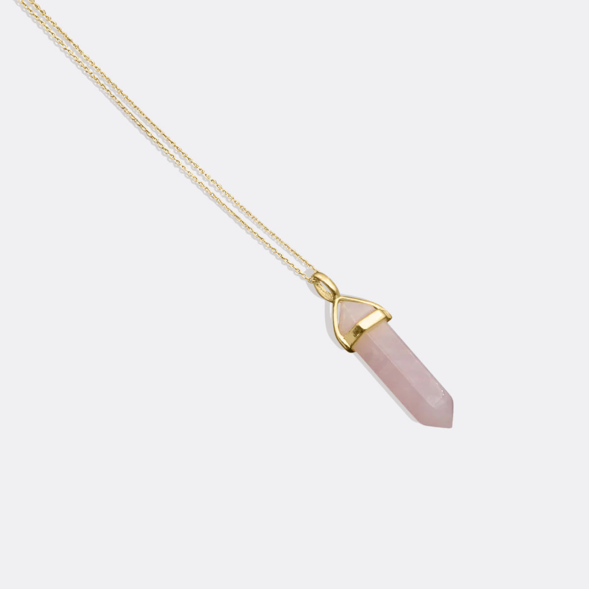 Gemstone Point Necklace in gold tone