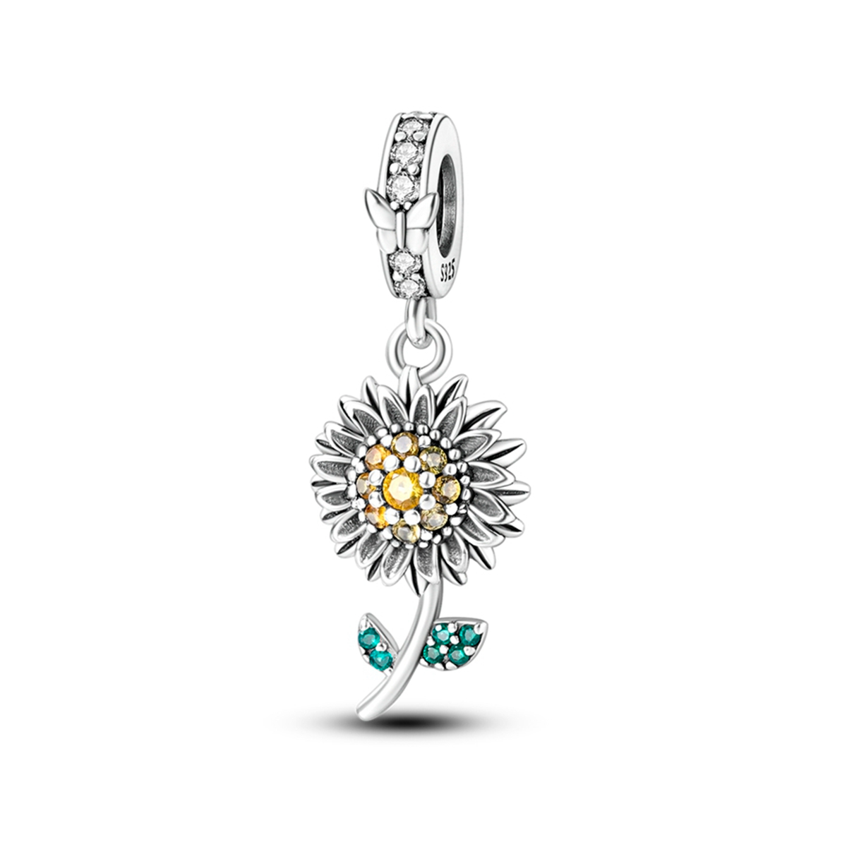 Sunflower Charm in 925 Sterling Silver — Vanny Jewels