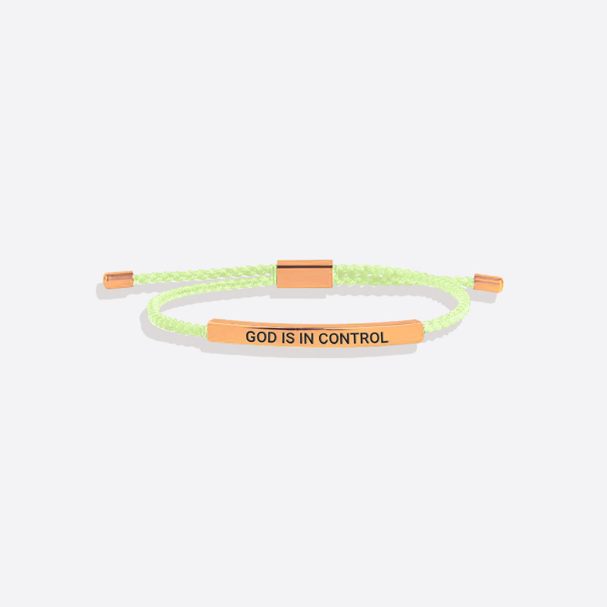 God Is In Control Inspire Bracelet in rose gold tone