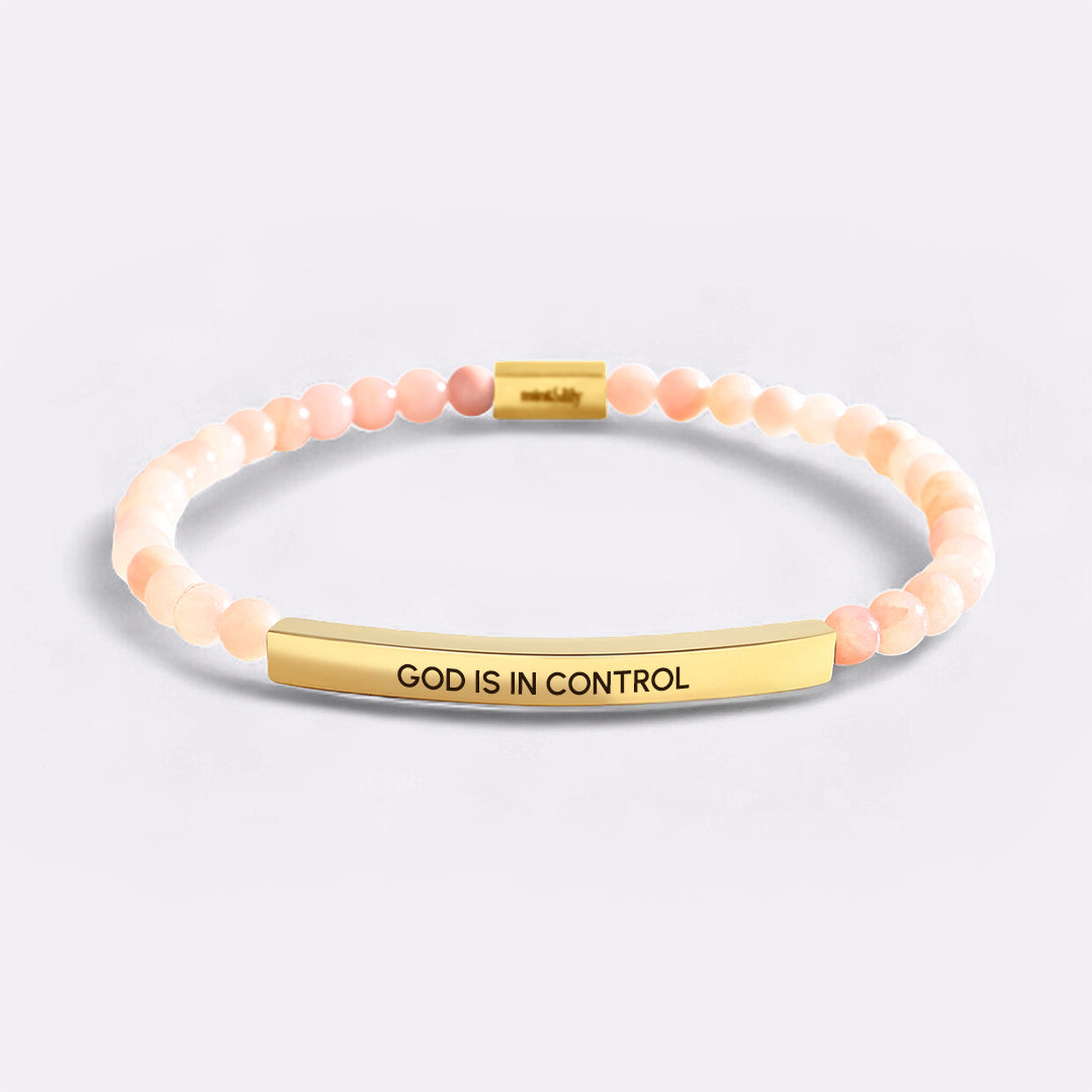 Braccialetto con perline ispirazionale "God Is In Control"