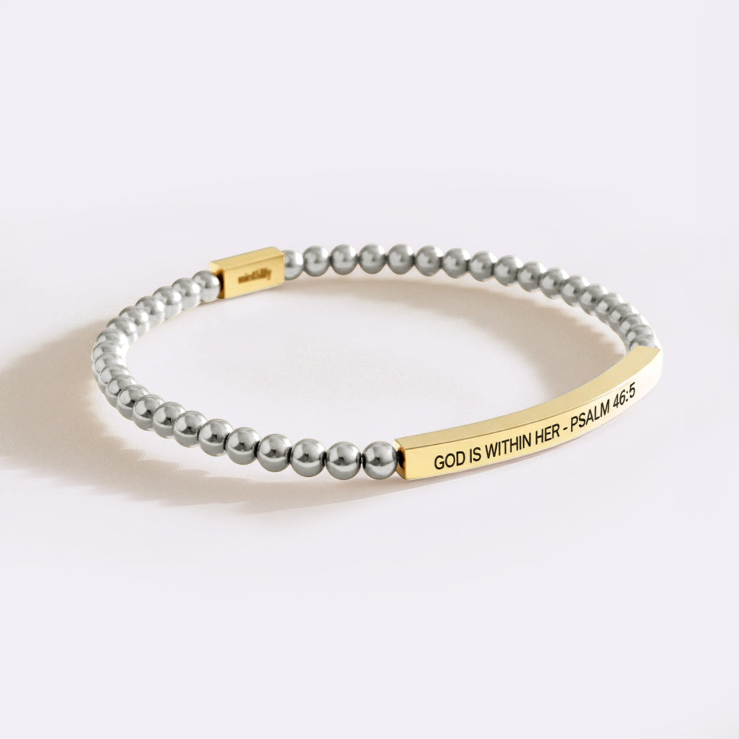 Dio è in lei - Salmo 46:5 Bracciale ispirazionale con perline