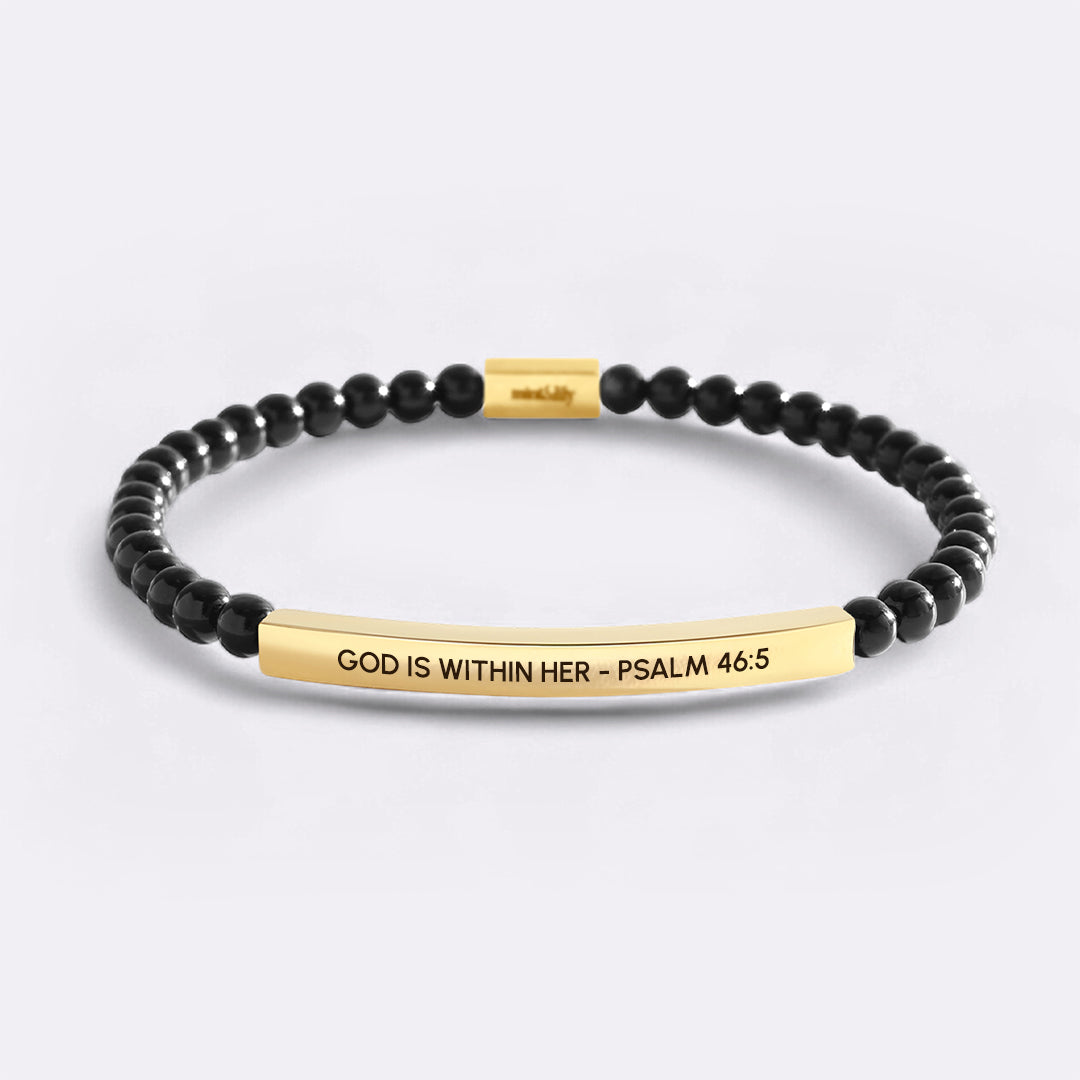 Dio è in lei - Salmo 46:5 Bracciale ispirazionale con perline