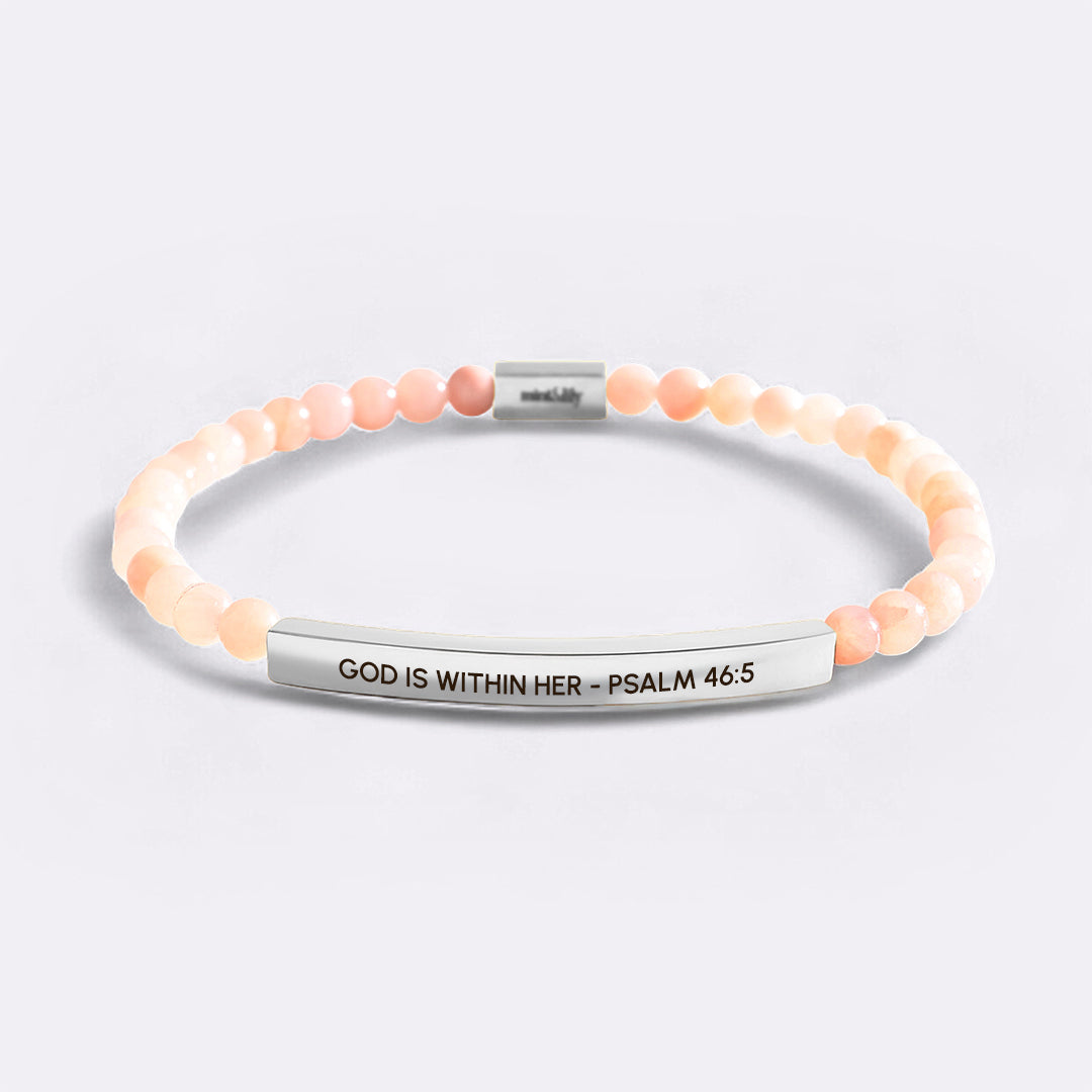 Dio è in lei - Salmo 46:5 Bracciale ispirazionale con perline