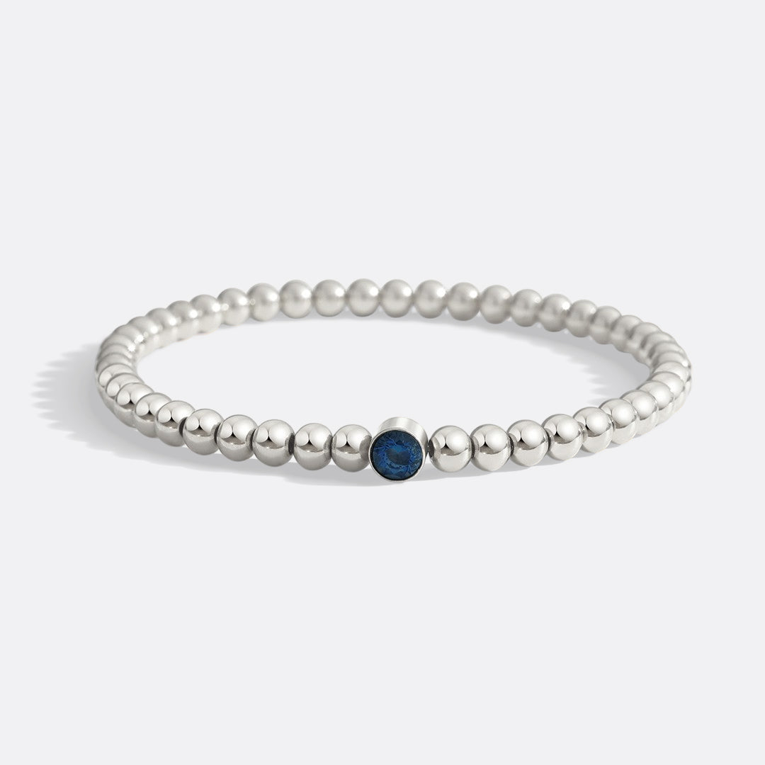 Gold Beaded Bubble Birthstone Bracelet in 925 sterling silver