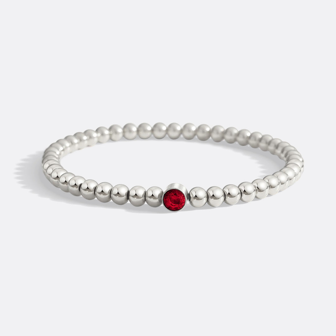 Gold Beaded Bubble Birthstone Bracelet in 925 sterling silver