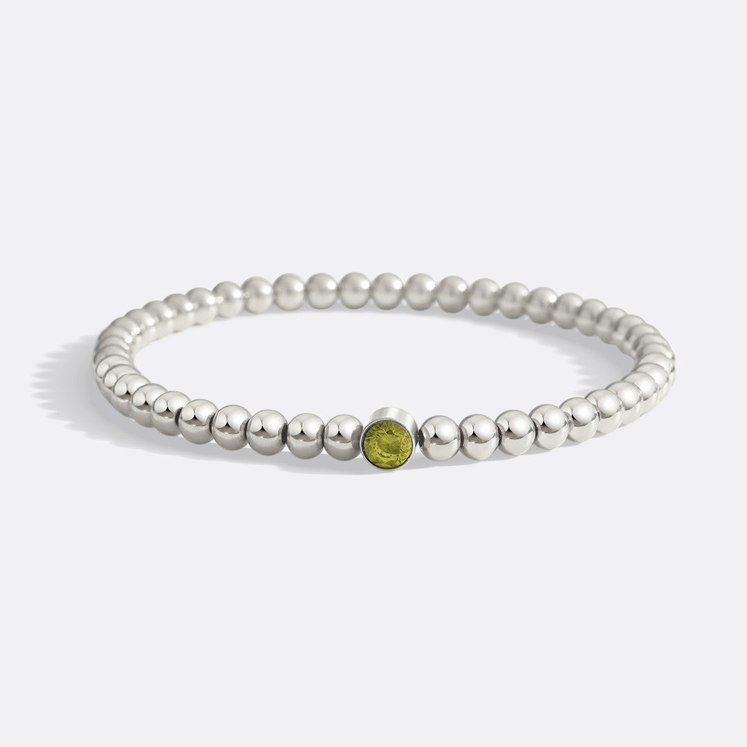 Gold Beaded Bubble Birthstone Bracelet in 925 sterling silver