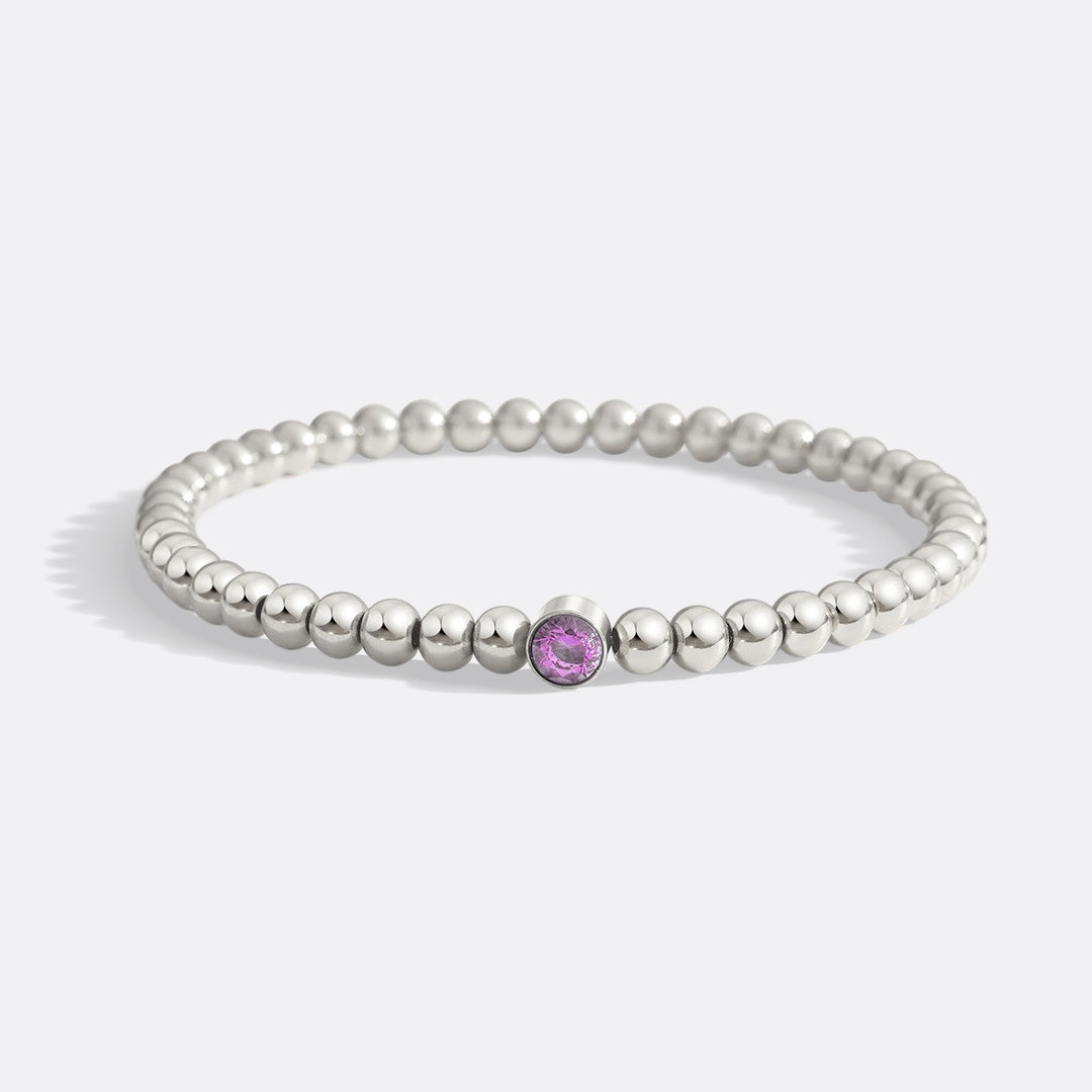 Gold Beaded Bubble Birthstone Bracelet in 925 sterling silver