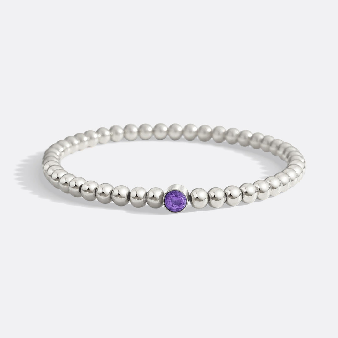 Gold Beaded Bubble Birthstone Bracelet in 925 sterling silver