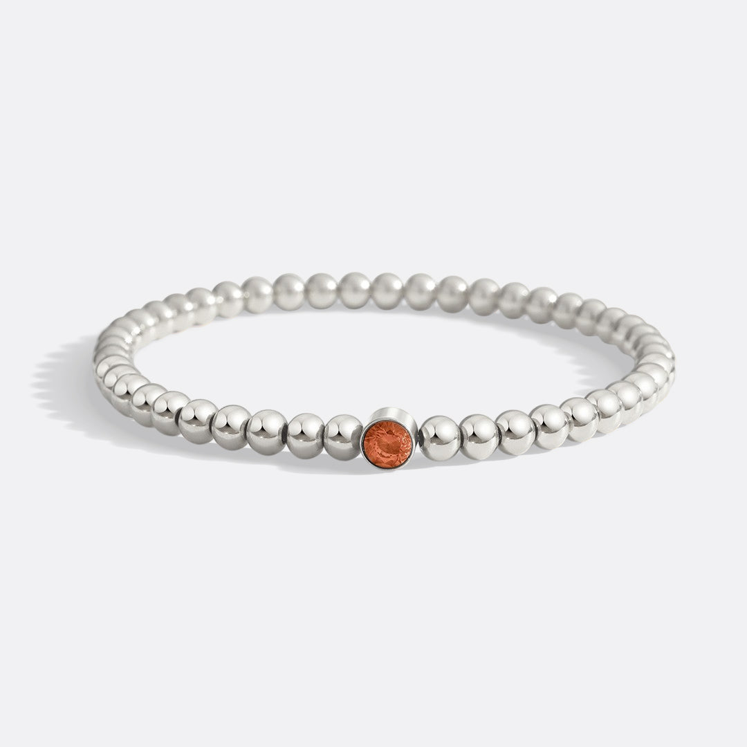 Gold Beaded Bubble Birthstone Bracelet in 925 sterling silver