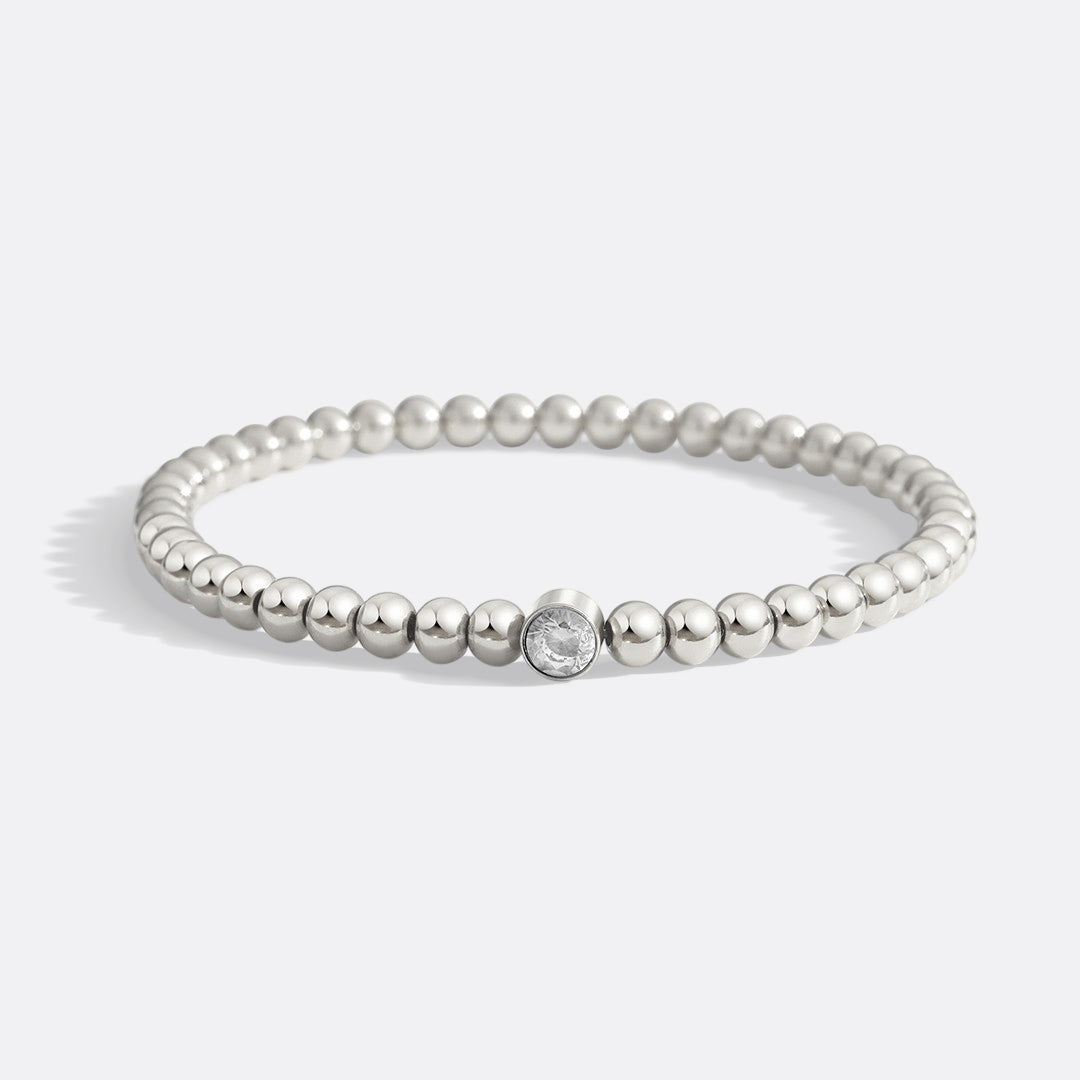 Gold Beaded Bubble Birthstone Bracelet in 925 sterling silver