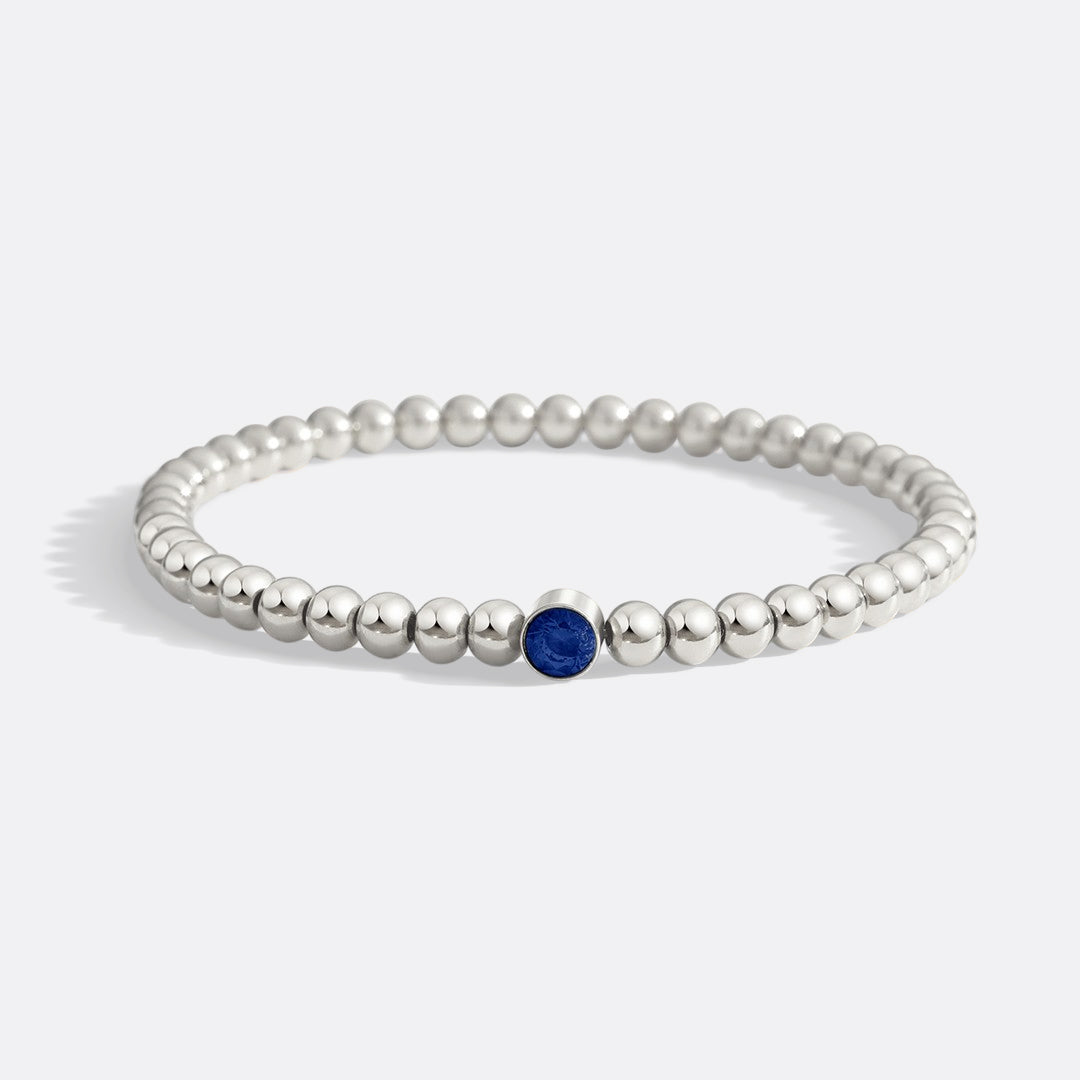 Gold Beaded Bubble Birthstone Bracelet in 925 sterling silver