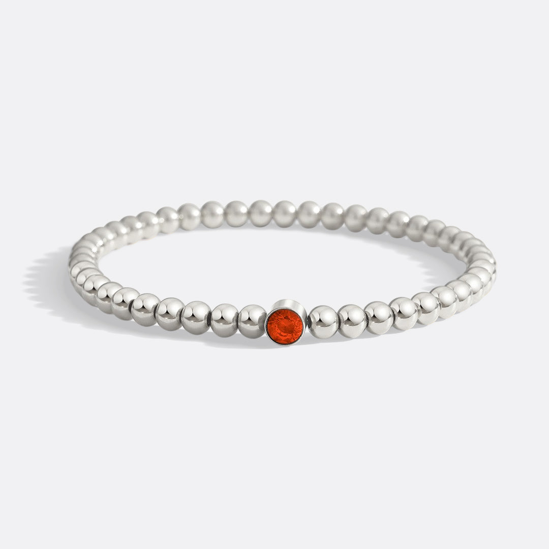 Gold Beaded Bubble Birthstone Bracelet in 925 sterling silver