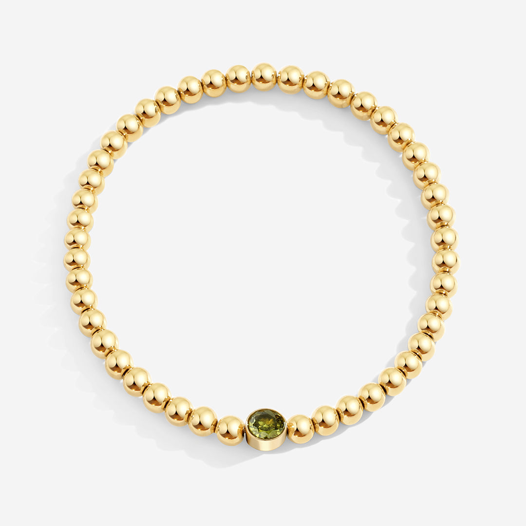 Vergoldetes Perlenarmband mit Geburtsstein