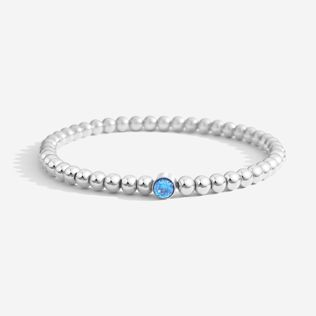 Vergoldetes Perlenarmband mit Geburtsstein