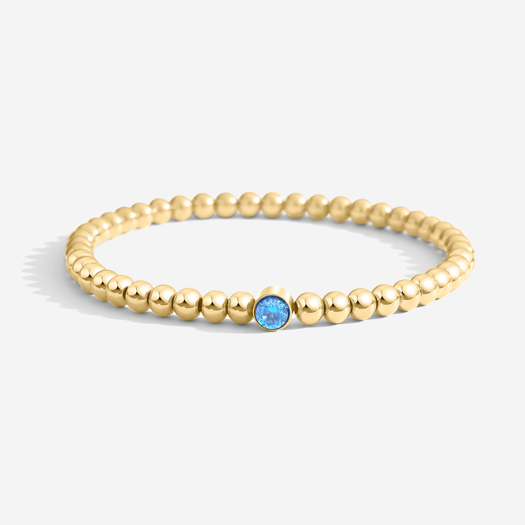 Vergoldetes Perlenarmband mit Geburtsstein