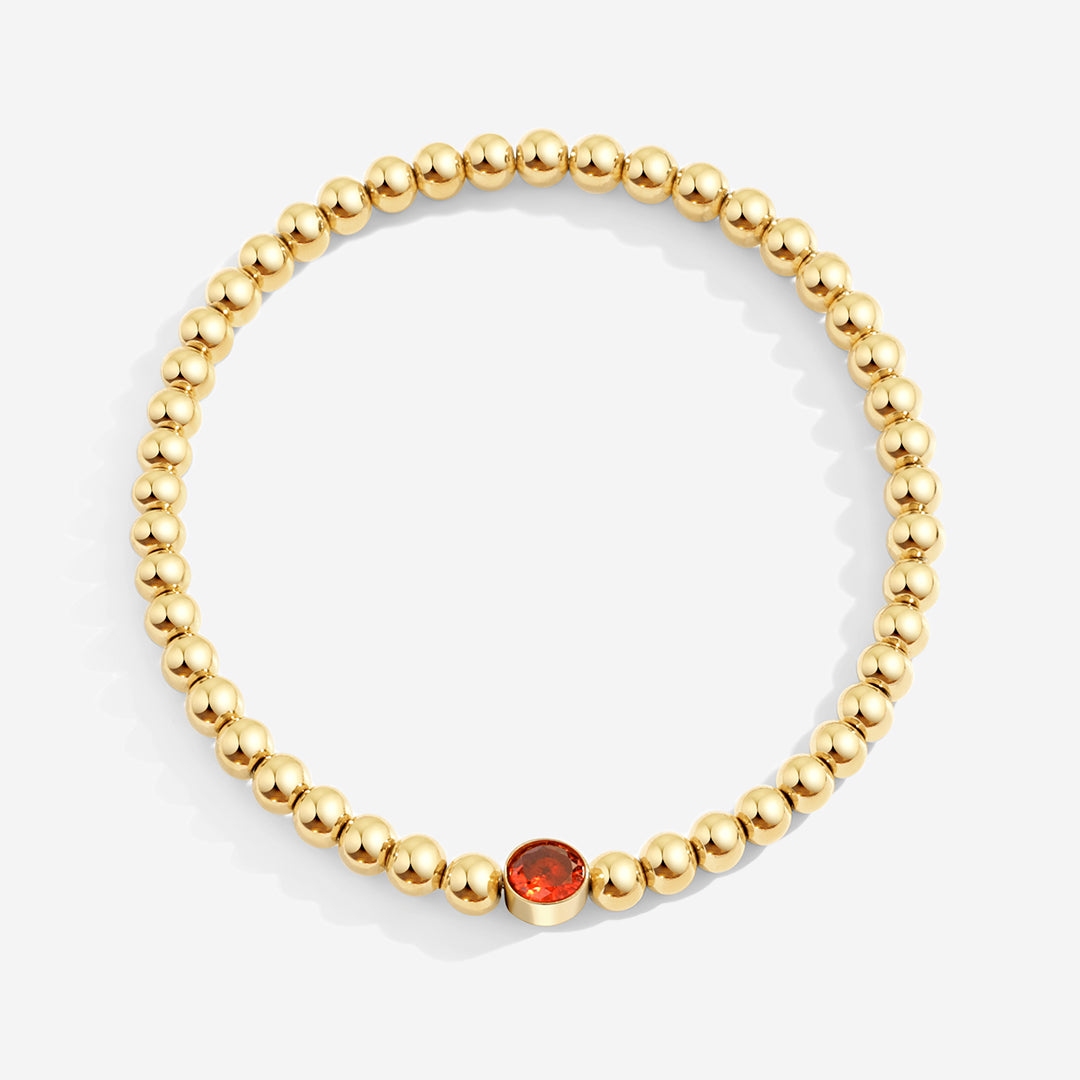 Vergoldetes Perlenarmband mit Geburtsstein