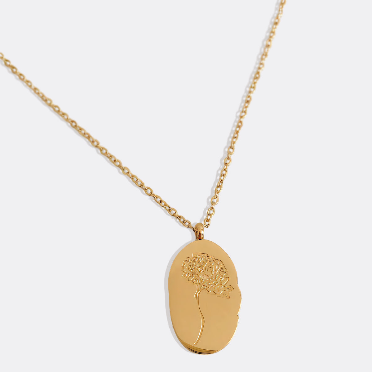 Gold Birth Flower Pendant Necklace with November birthstone