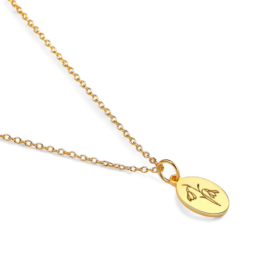Gold Vermeil Tiny Birth Flower Necklace — Vanny Jewels