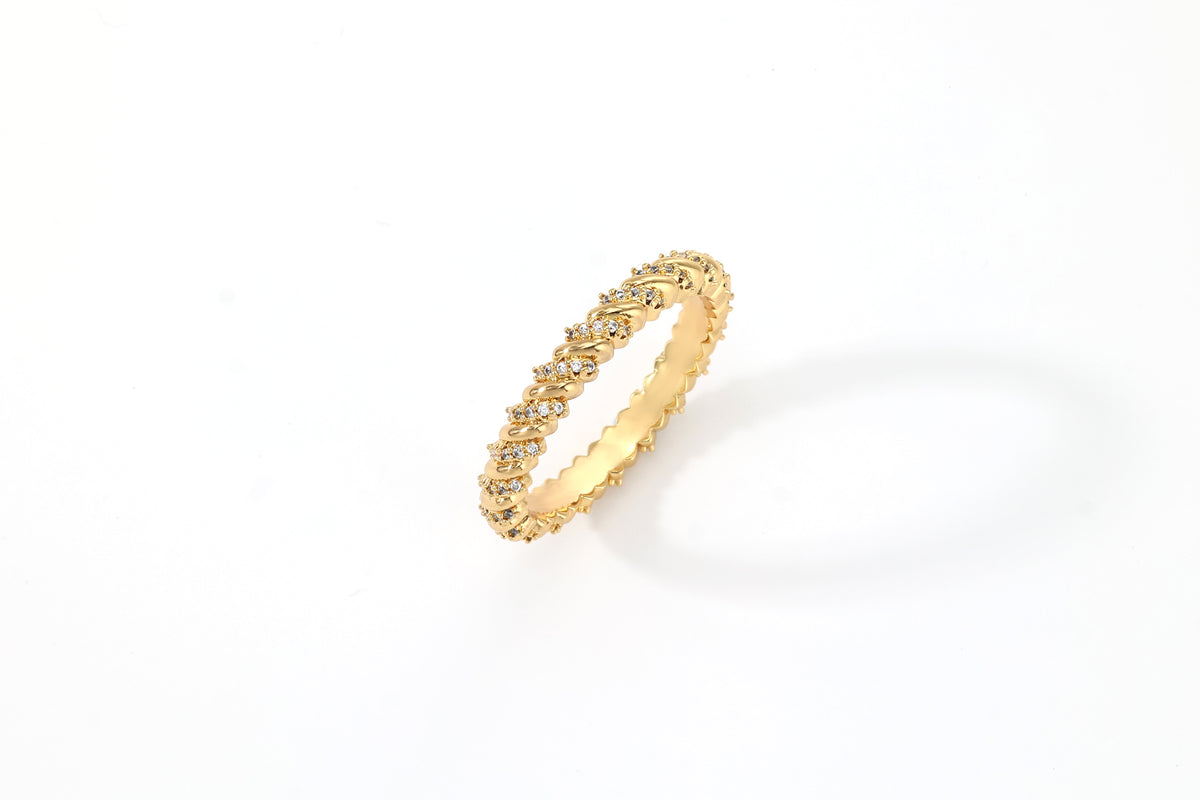 Golden Helix Ring, flat lay detail