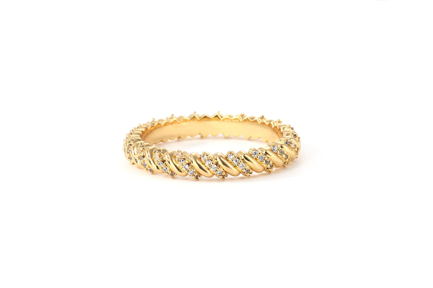 Golden Helix Ring in gold tone