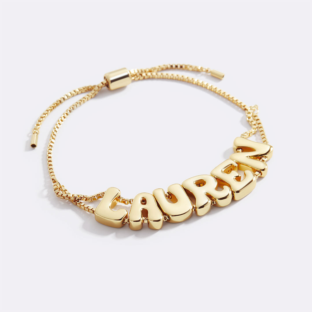 Bracciale con nome regolabile a catena Groovy
