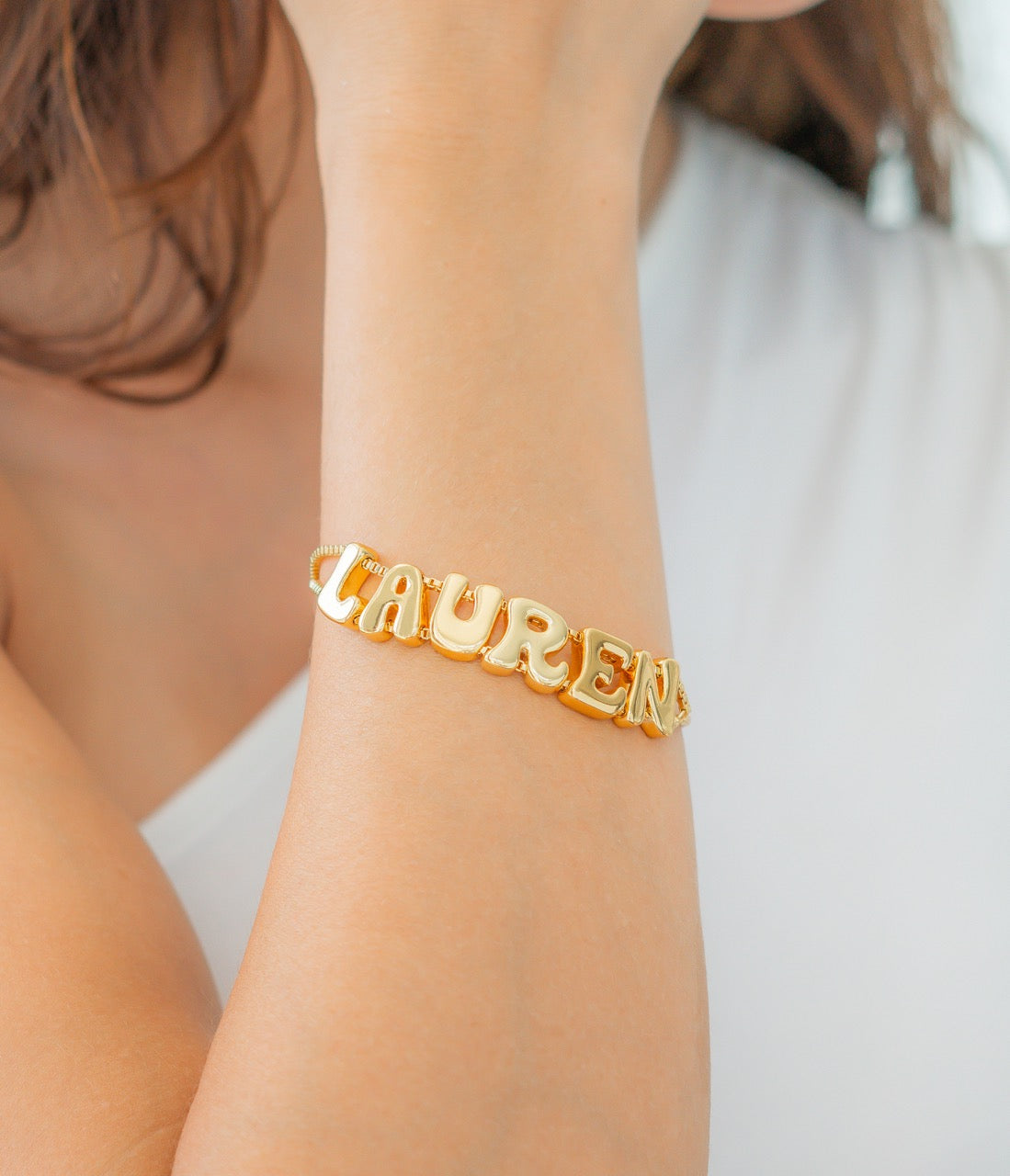 Bracciale con nome regolabile a catena Groovy