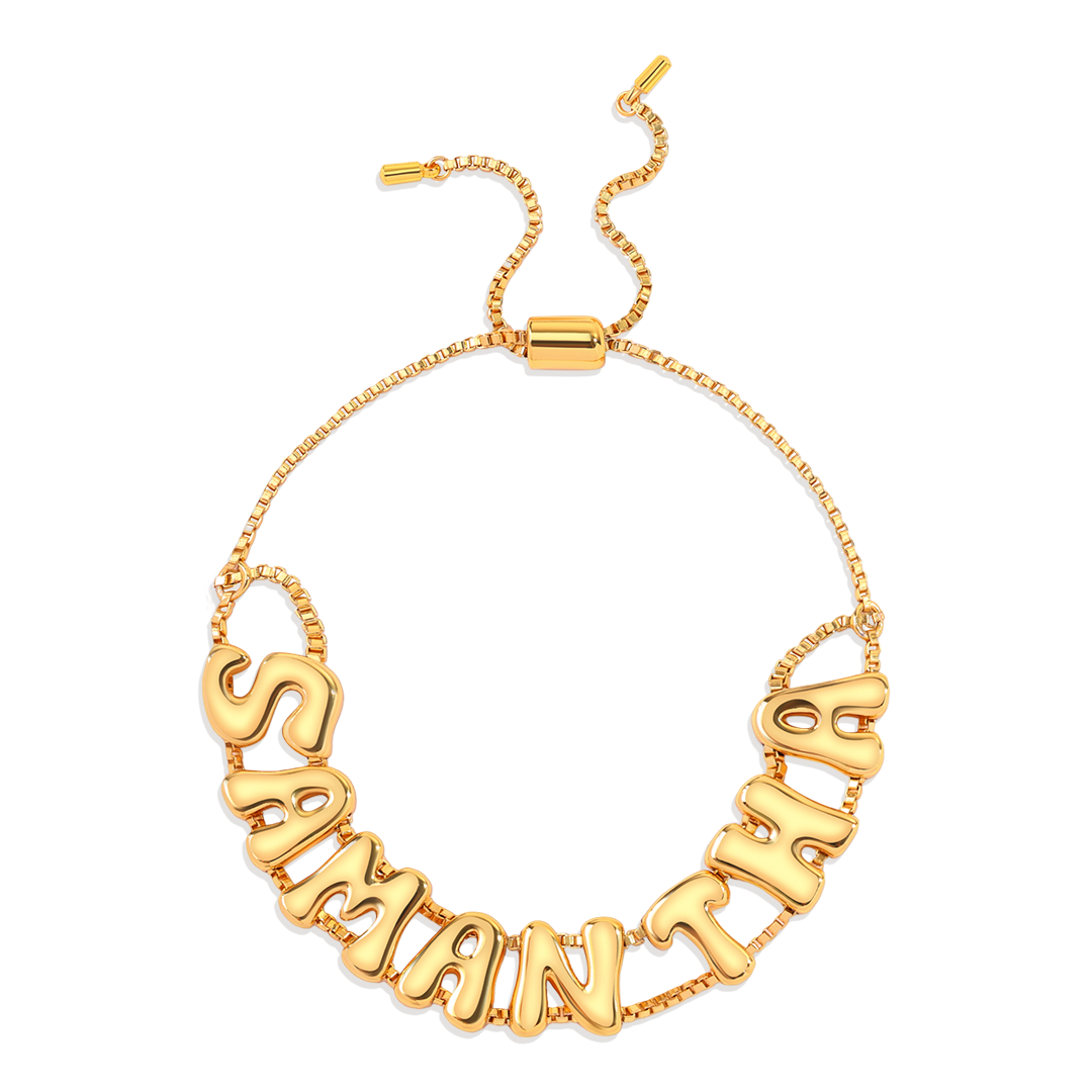Bracciale con nome regolabile a catena Groovy