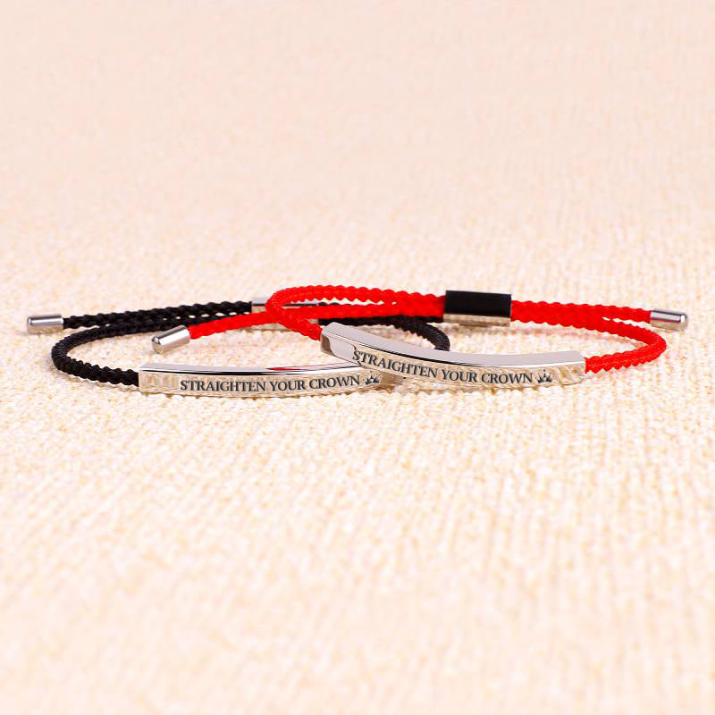 Remember Who You Are and Straighten Your Crown Inspire Bracelet in 925 sterling silver