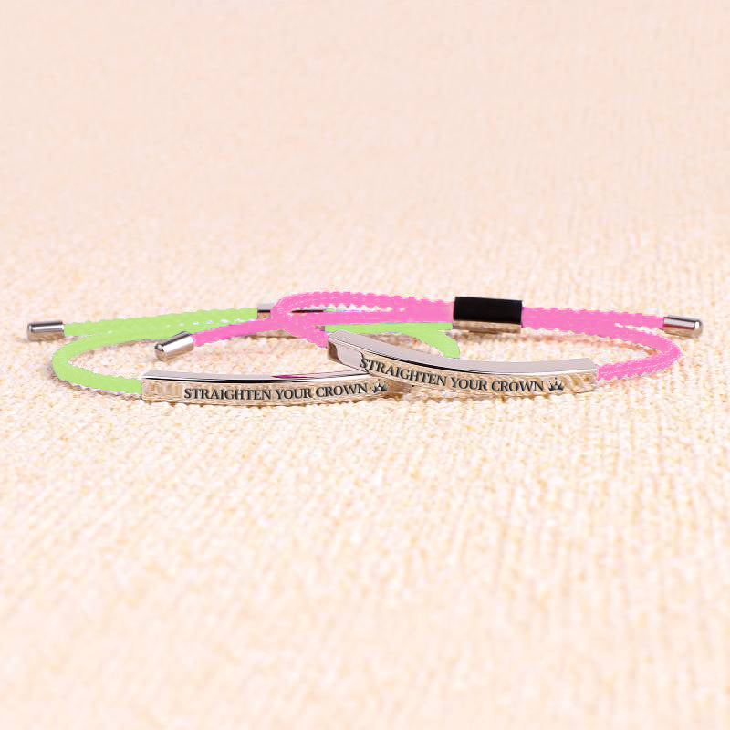 Remember Who You Are and Straighten Your Crown Inspire Bracelet in 925 sterling silver
