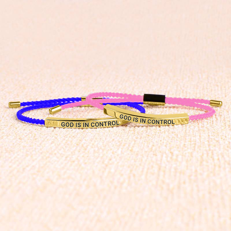 God Is In Control Inspire Bracelet in gold tone
