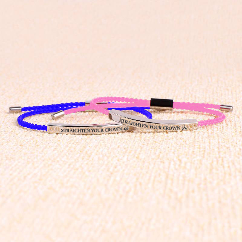 Remember Who You Are and Straighten Your Crown Inspire Bracelet in 925 sterling silver