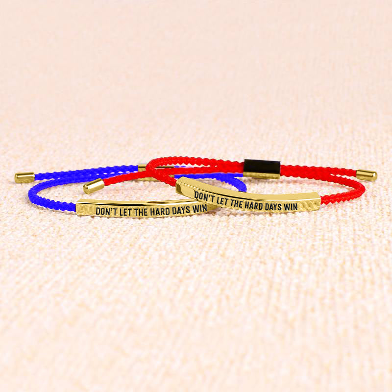 Don't Let The Hard Days Win Inspire Bracelet in gold tone