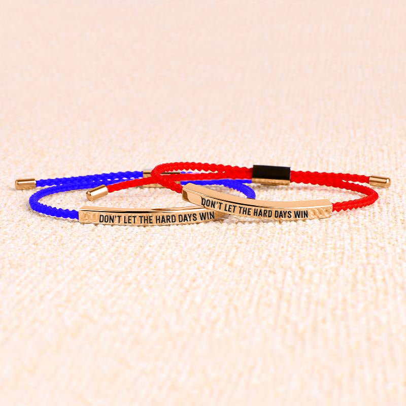 Don't Let The Hard Days Win Inspire Bracelet in rose gold tone