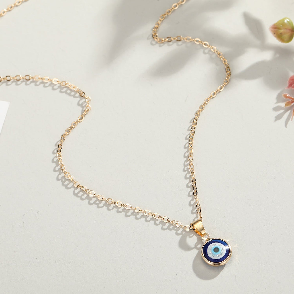 Zierliche Boho Evil Eye Charm Halskette