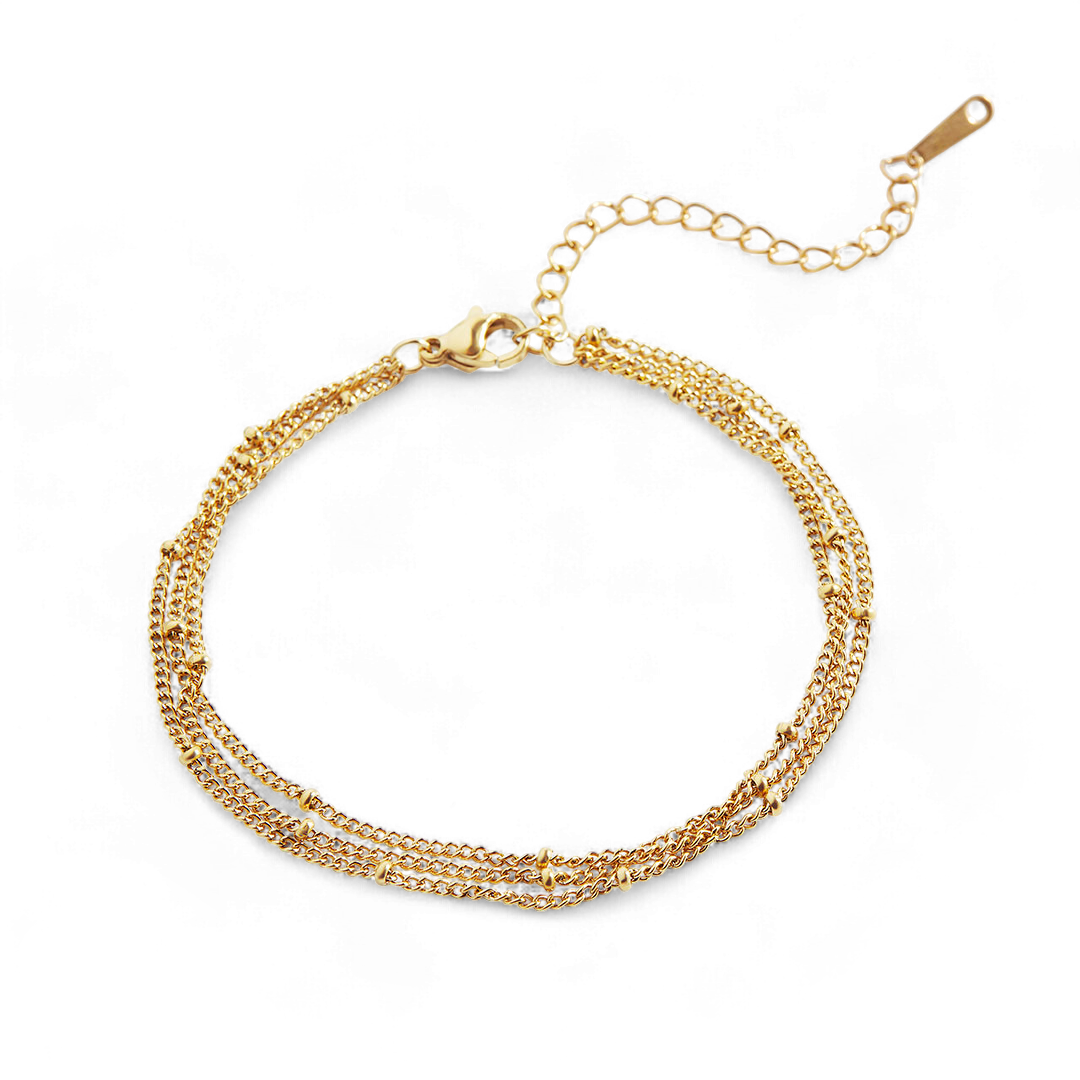 Triple Layer Satellite Chain Bracelet — Vanny Jewels