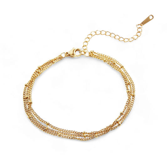 Triple Layer Satellite Chain Bracelet — Vanny Jewels